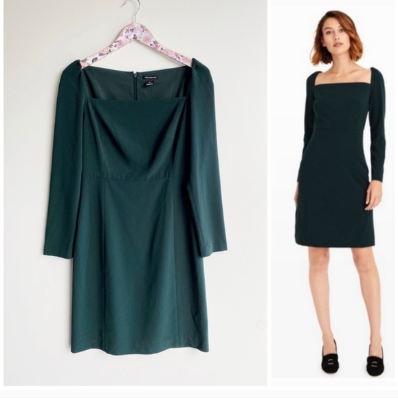 Club Monaco Dresses & Skirts - Club Monaco Dark Green Long Sleeve Square Neck Dress